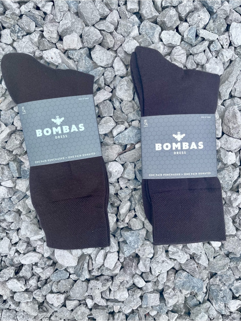 Bombas Men's Dress Calf Socks (2-Pack) - Large, Espresso Brown
